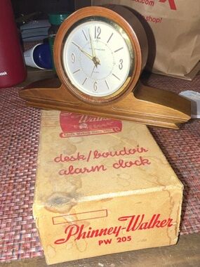RARE VINTAGE Phinney-Walker PW 205 desk/boudoir alarm clock box